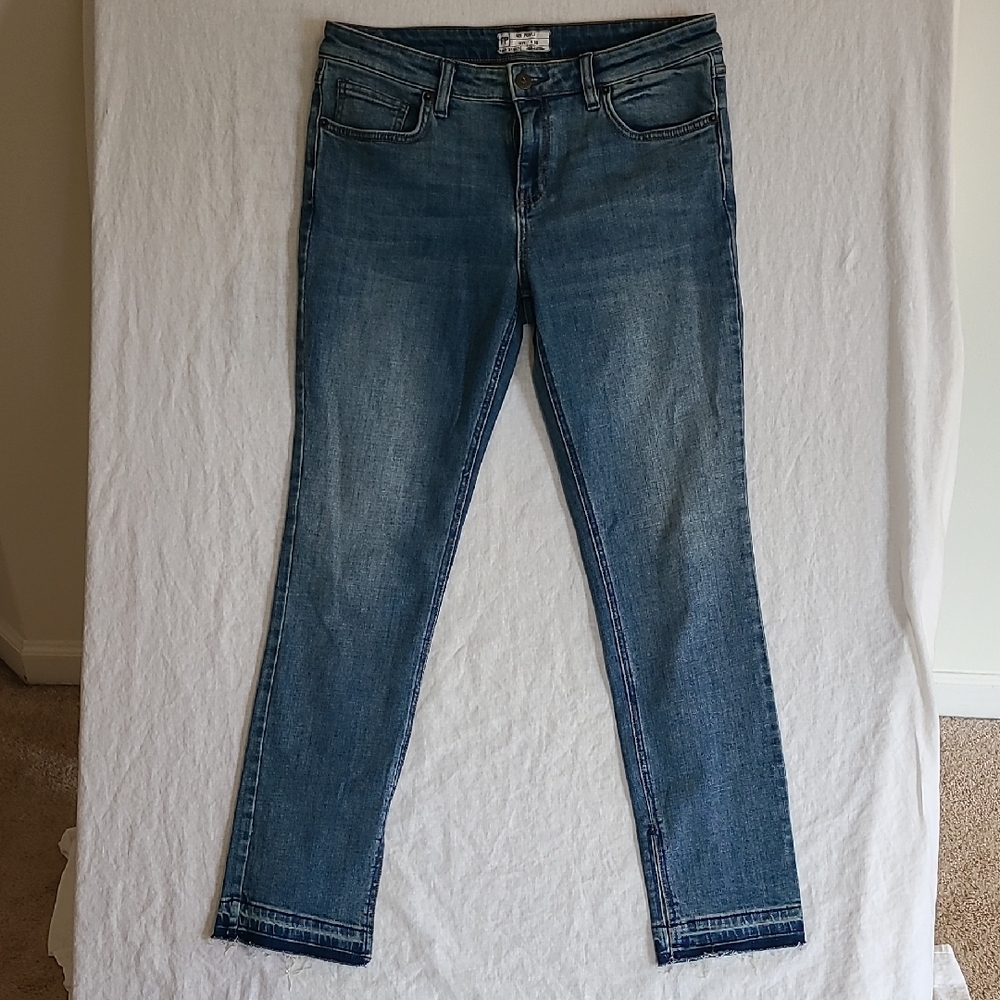 Free People Classic Blue Women's Jeans With Split Hem Size 30